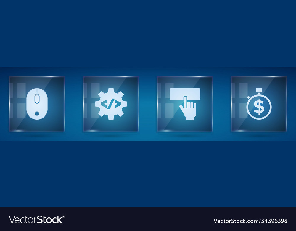 Set computer mouse front end development vector image Set computer mouse front end development