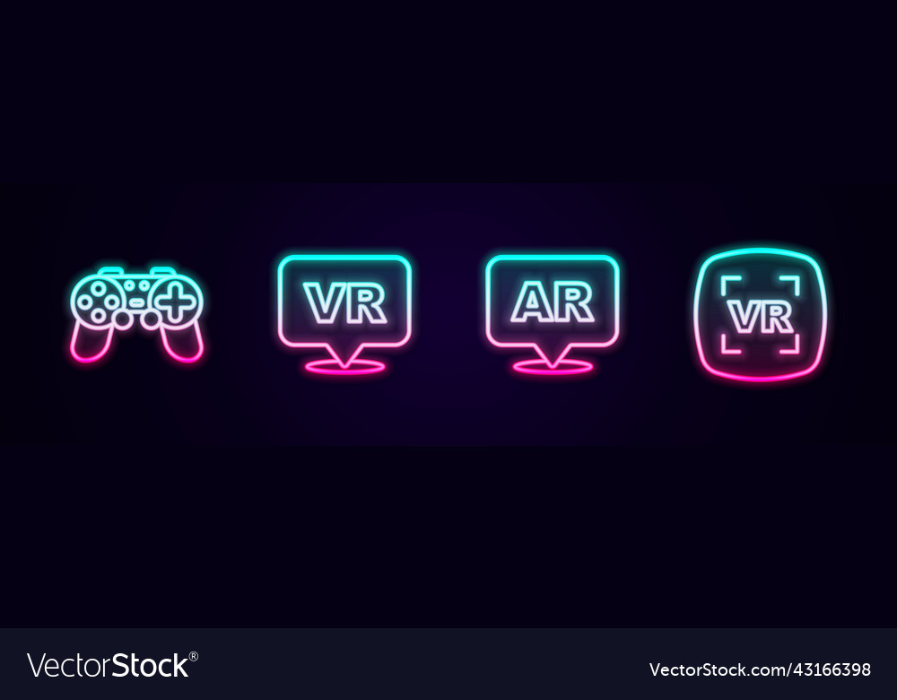 Set line gamepad virtual reality augmented ar vector image Set line gamepad virtual reality augmented ar