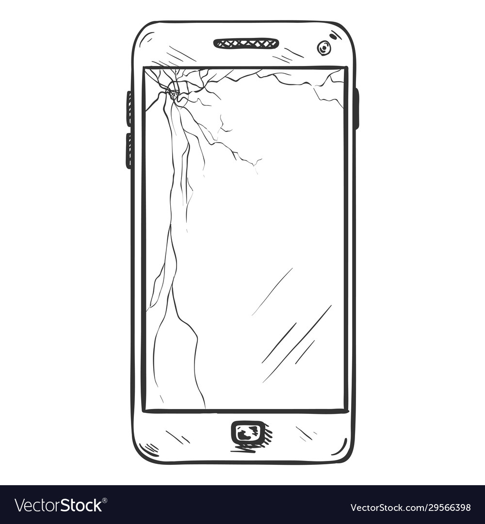 Single sketch smartphone with broken display
