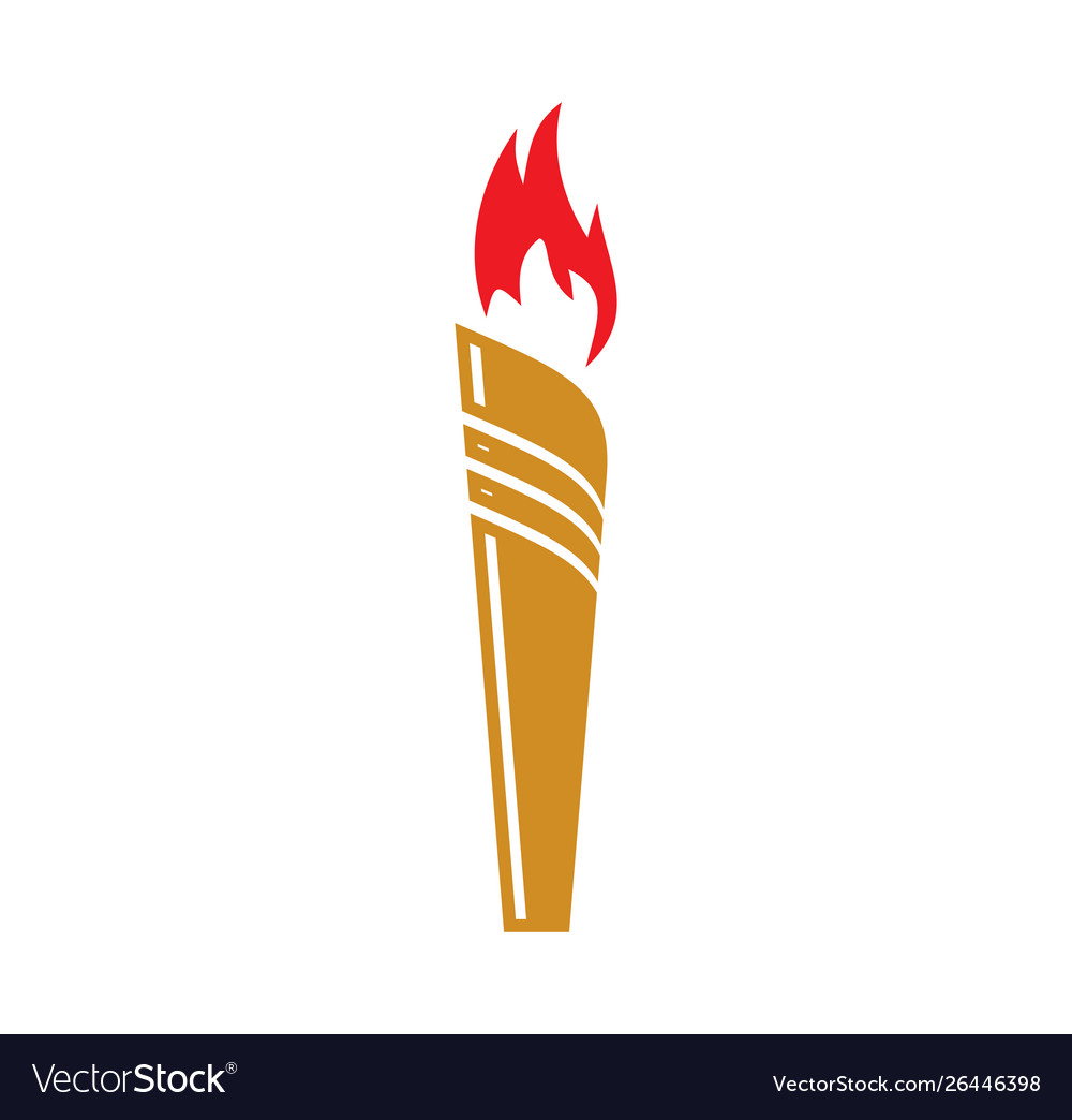 Torch icon on background for graphic and web vector image Torch icon on background for graphic and web