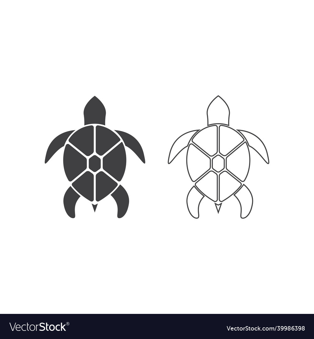 Turtle animal cartoon icon Royalty Free Vector Image