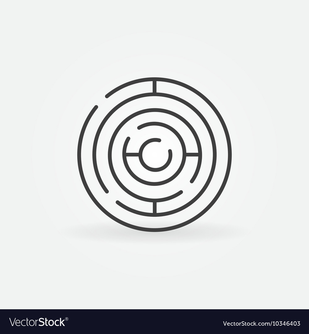 Circle maze linear icon