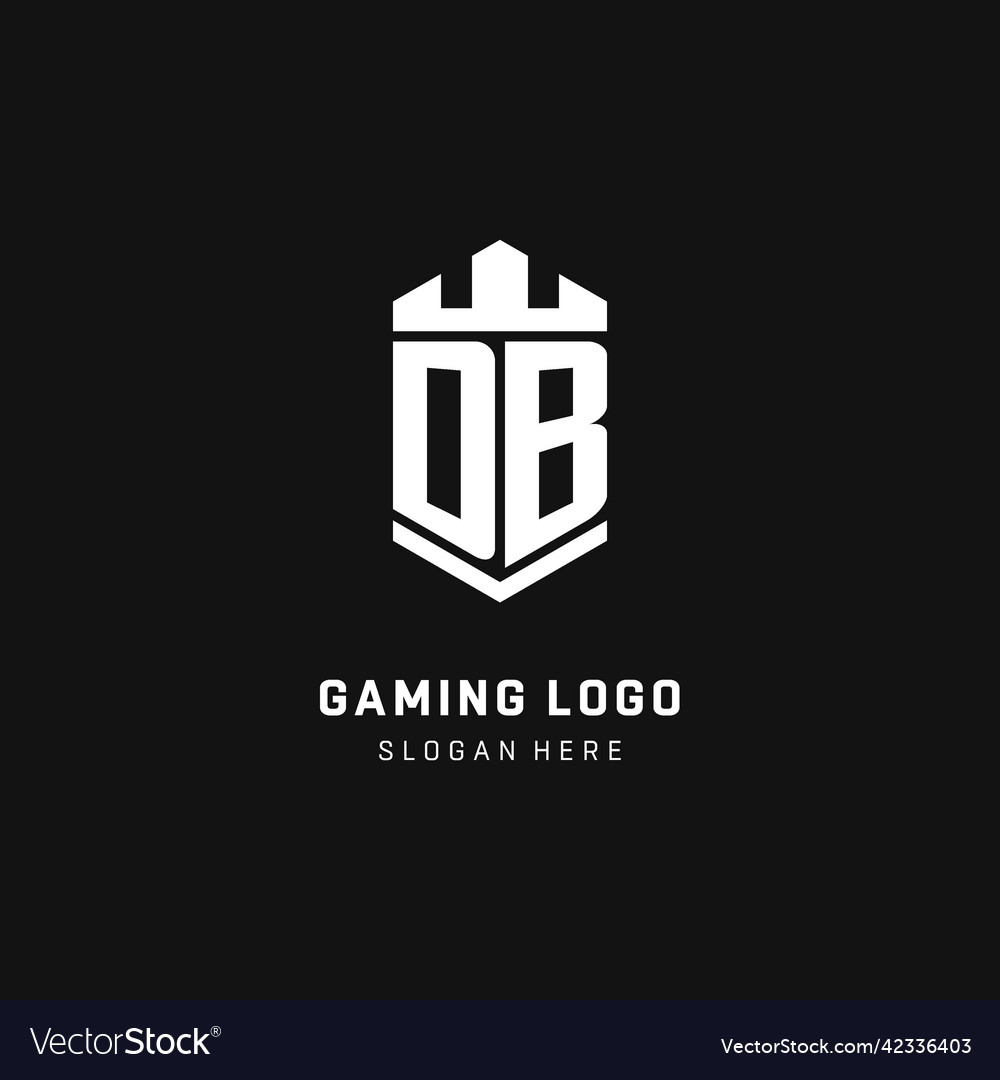 Db monogram logo initial with crown and shield
