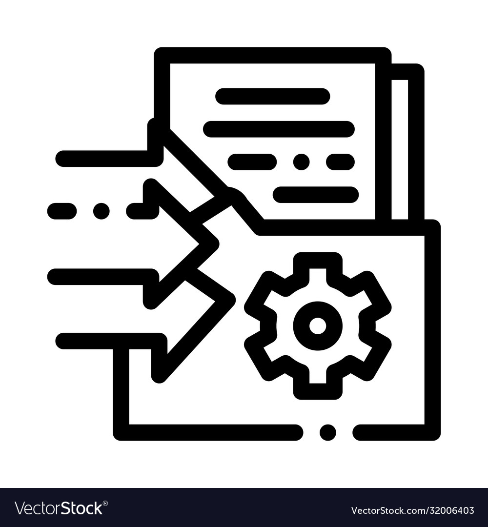 Document adding in folder icon outline vector image Document adding in folder icon outline
