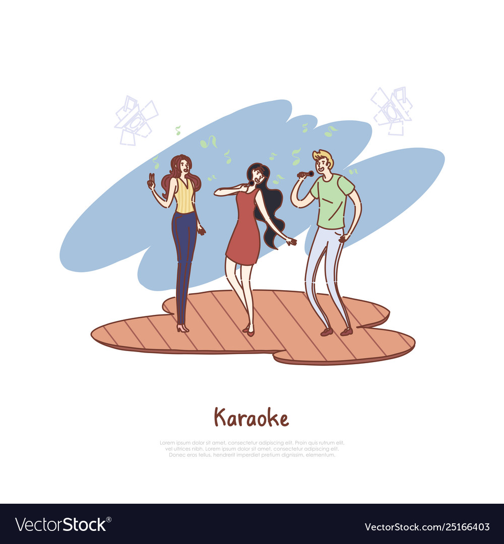 Freunde Singinging Karaoke Party