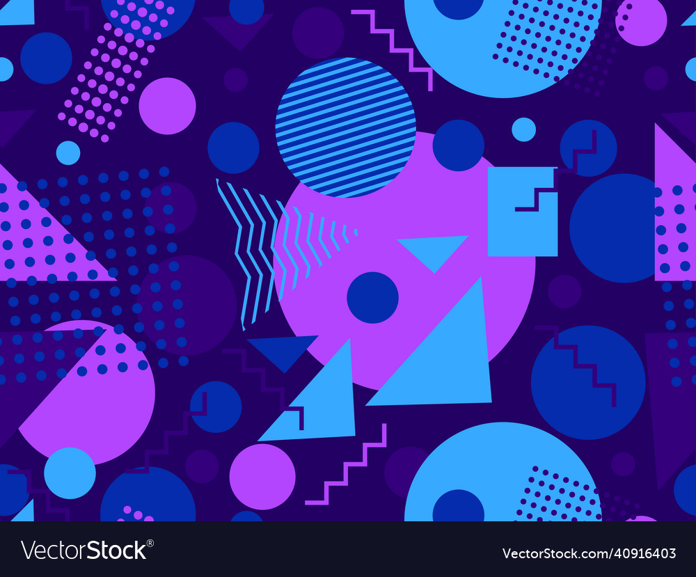 Geometric seamless pattern in 80s memphis style Vector Image