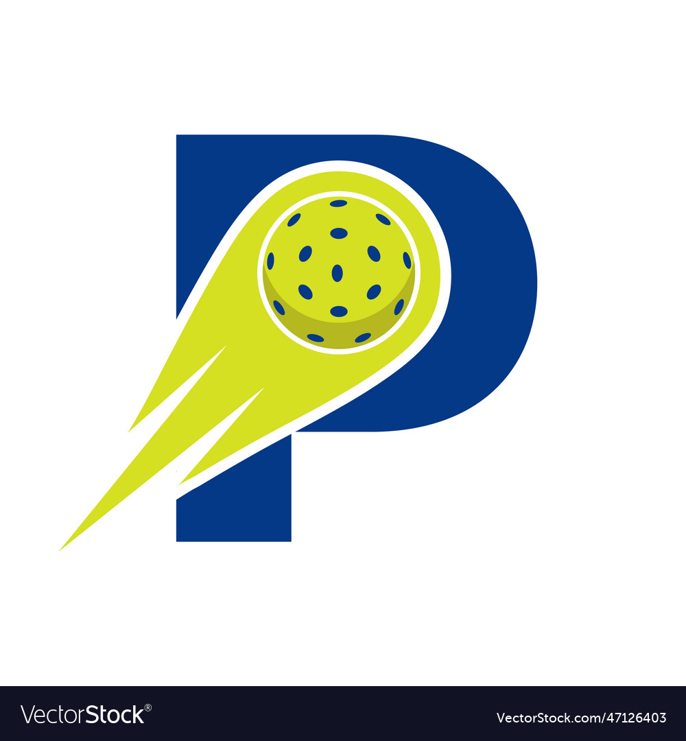 Ursprünglicher Buchstabe p Pickleball Logo Konzept