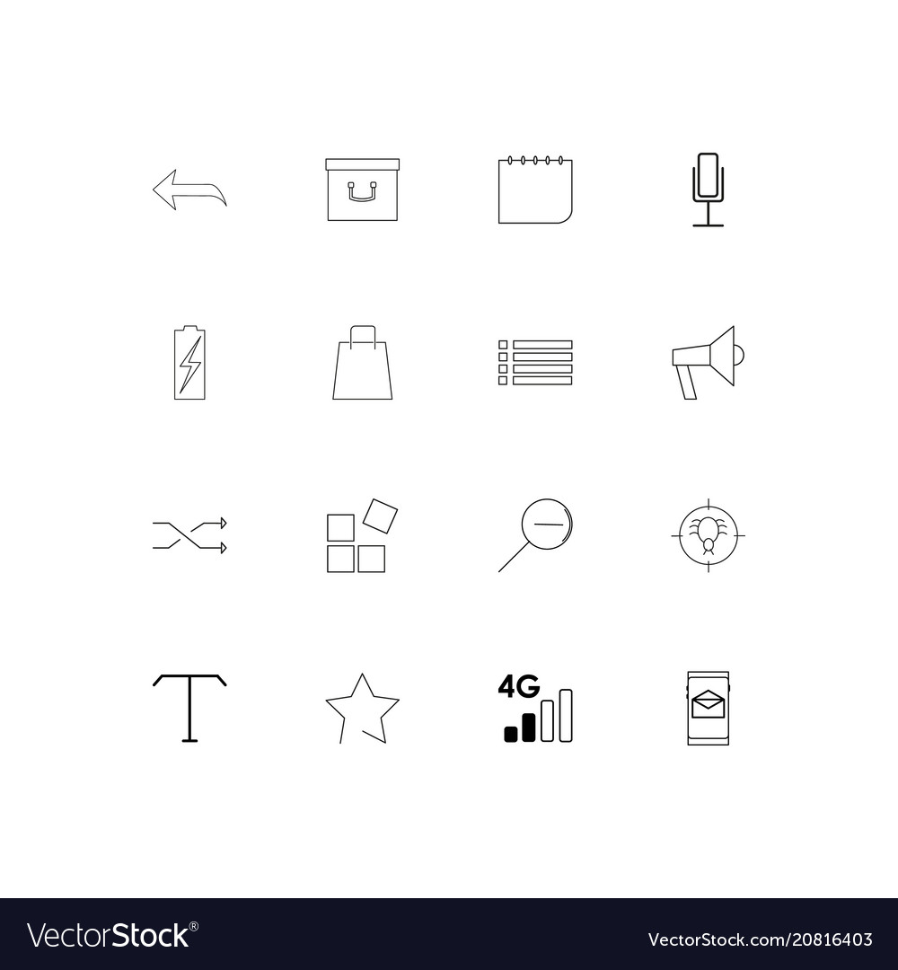 Interface linear thin icons set outlined simple