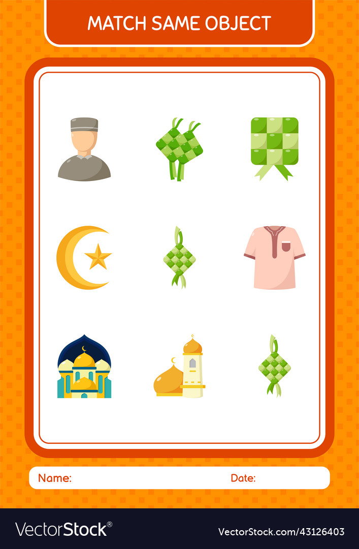 Match with same object game ramadan icon
