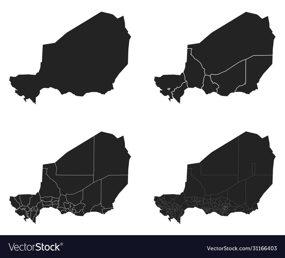 Niger map with regional division Royalty Free Vector Image