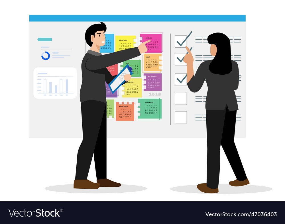 Project management task tracking or work vector image Project management task tracking or work