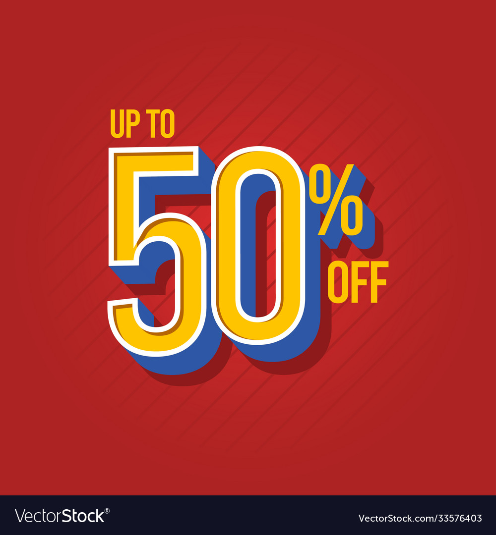 Sale discount up to 50 off template design Vector Image