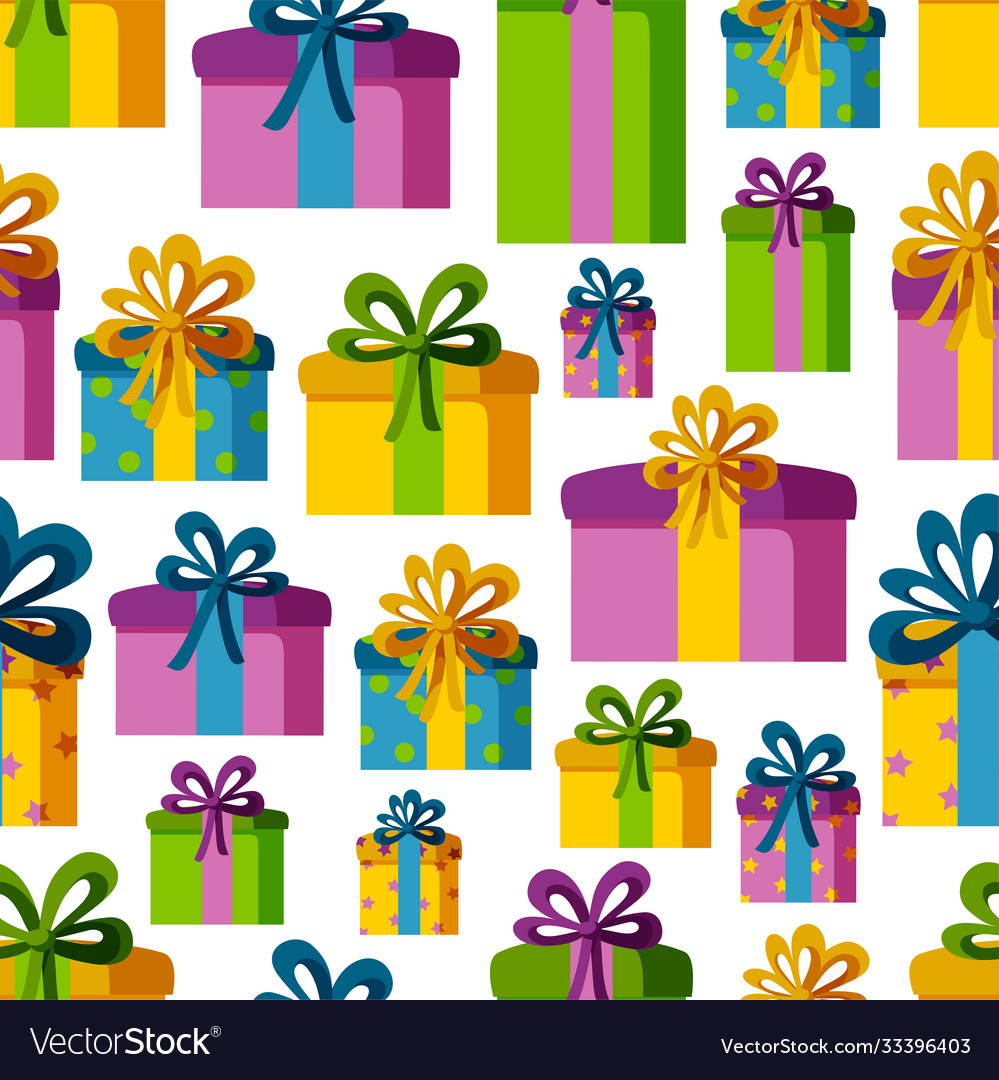 Seamless pattern with present boxes