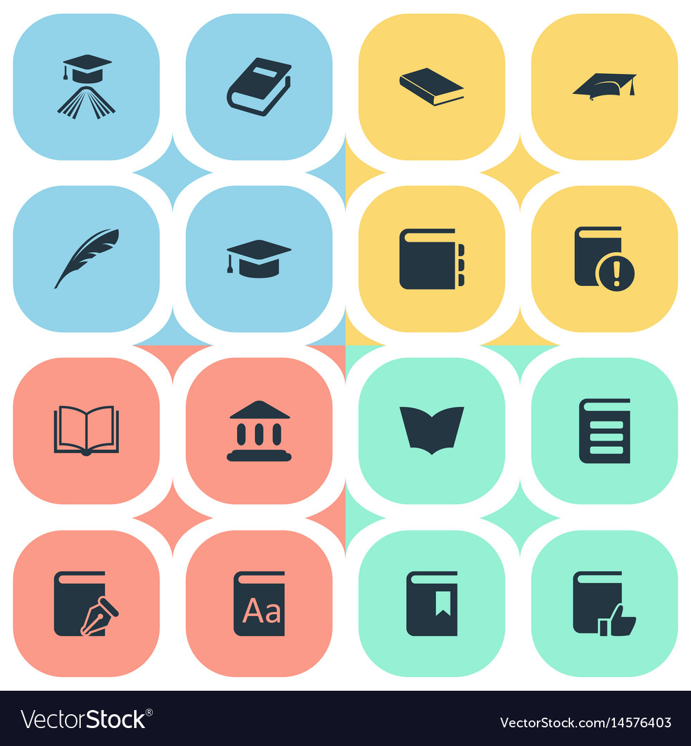 Set of simple reading icons