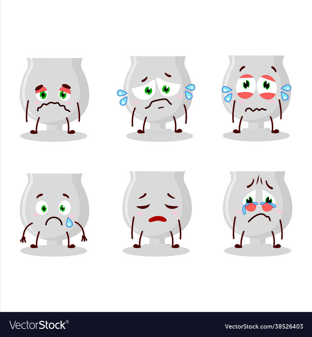 Silver trophy cartoon character with sad Vector Image Silver trophy cartoon character with sad Vector Image