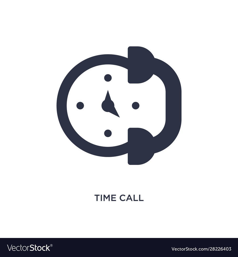 Time call icon on white background simple element