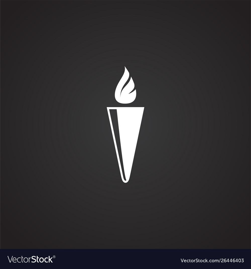 Torch icon on background for graphic and web vector image Torch icon on background for graphic and web
