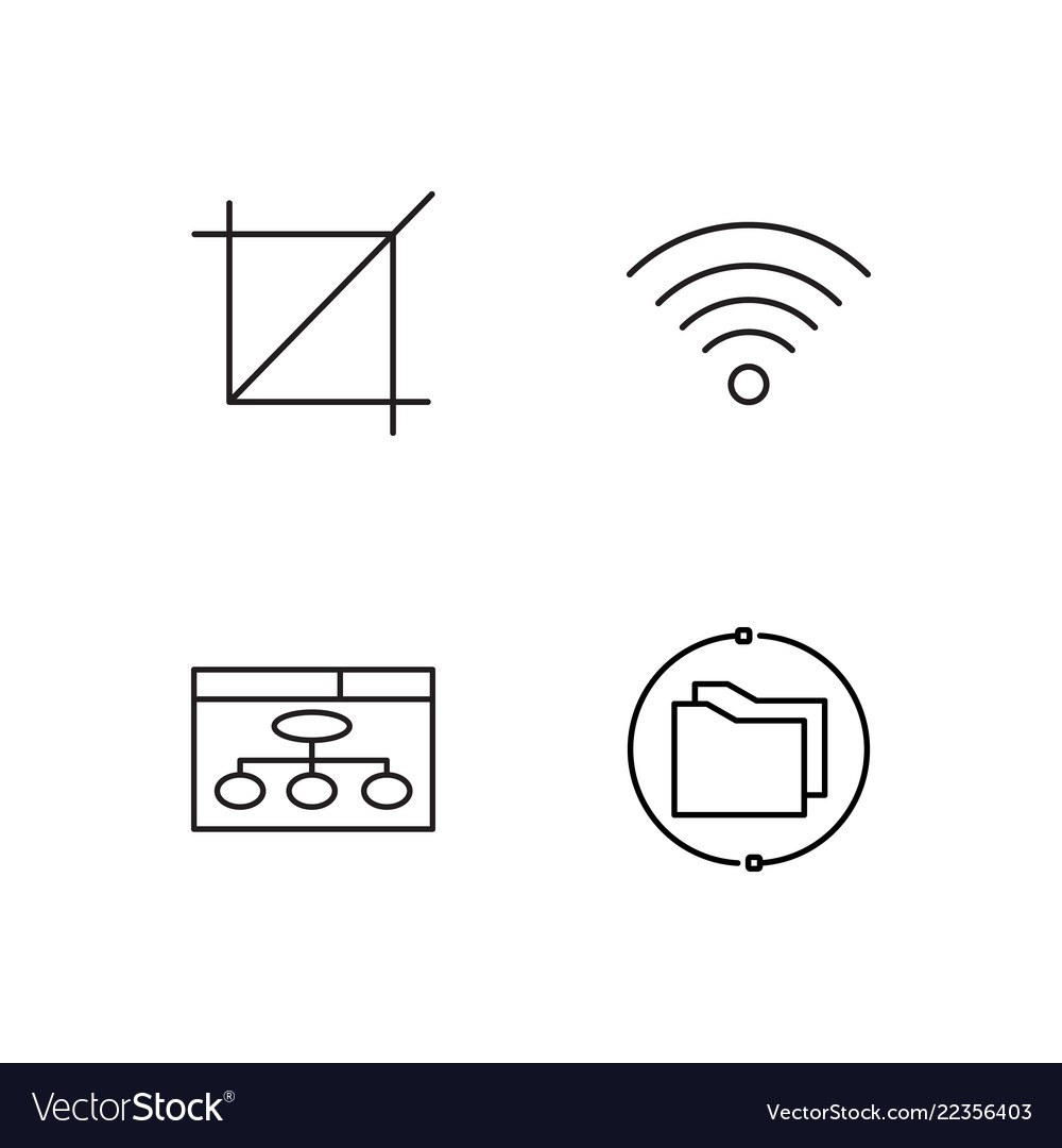 Web simple outlined icons set