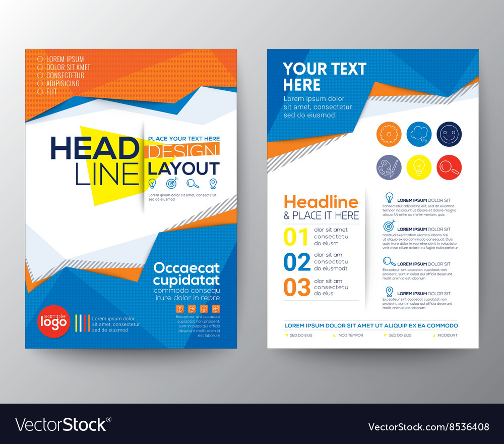 Abstract Low Polygon Triangle Shape Flyer Layout Vector Image