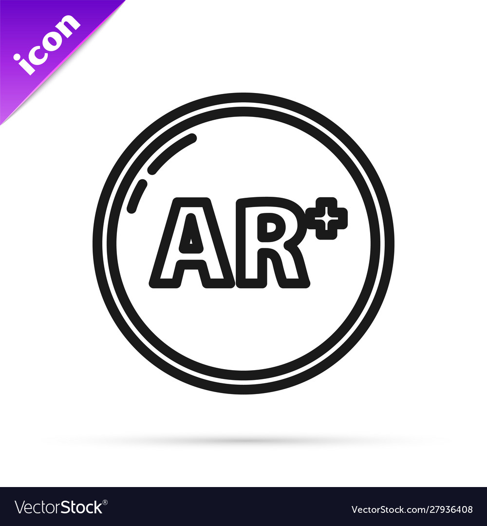 Black line ar augmented reality icon isolated