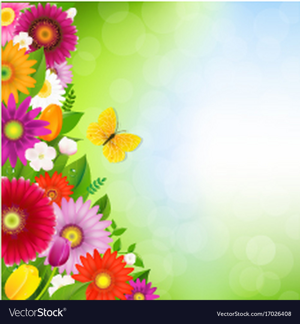 Floral butterfly border Royalty Free Vector Image