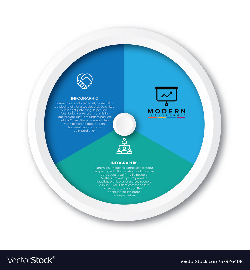 Business Infografiken Kreis Origami Stil