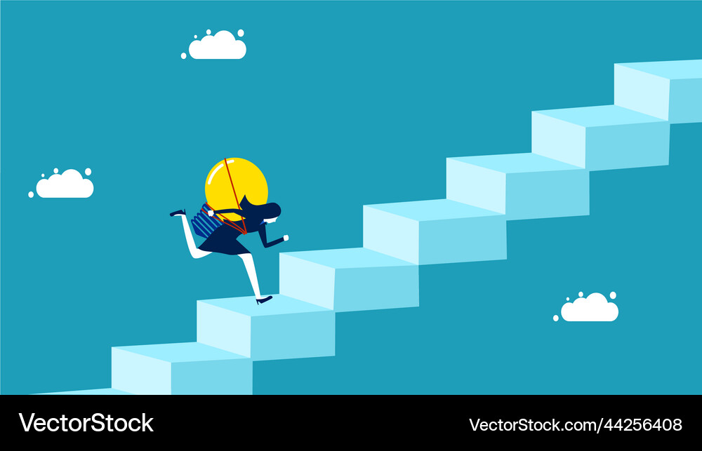 Creativity step towards success businesswoman Vector Image