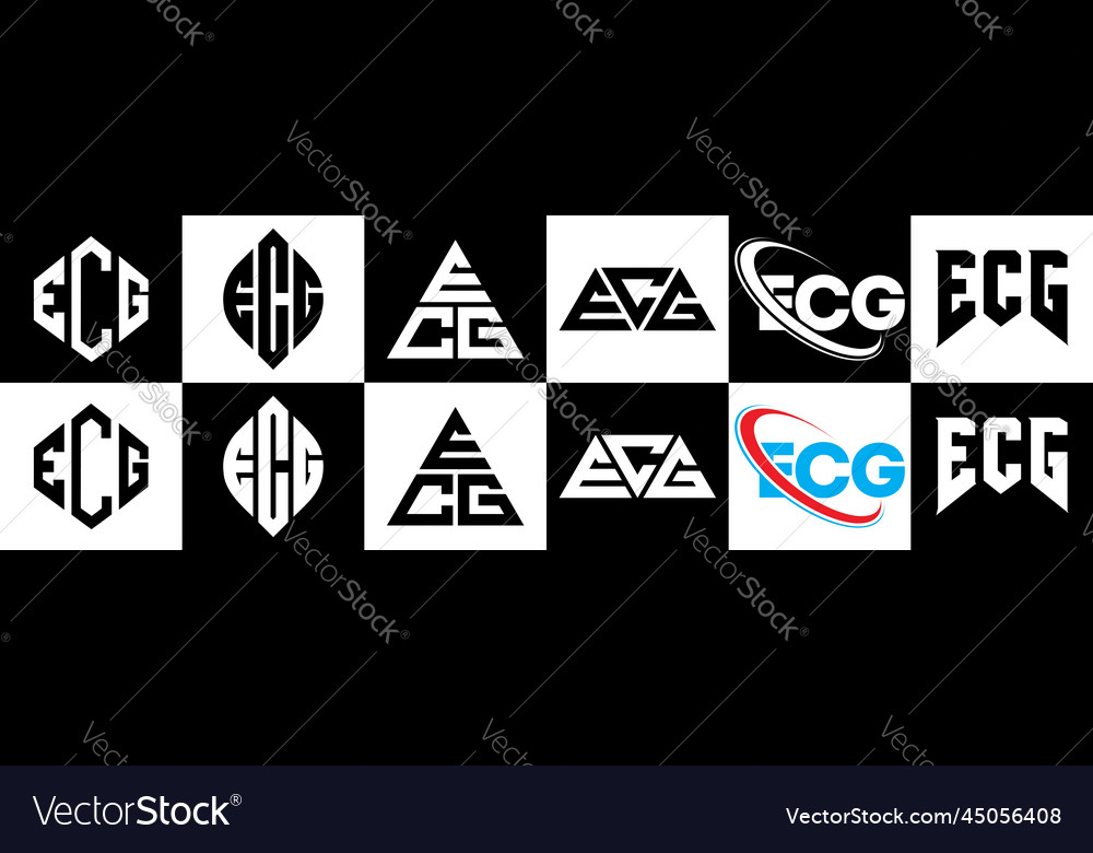 Ecg Brief Logo Design in sechs Stil Polygon