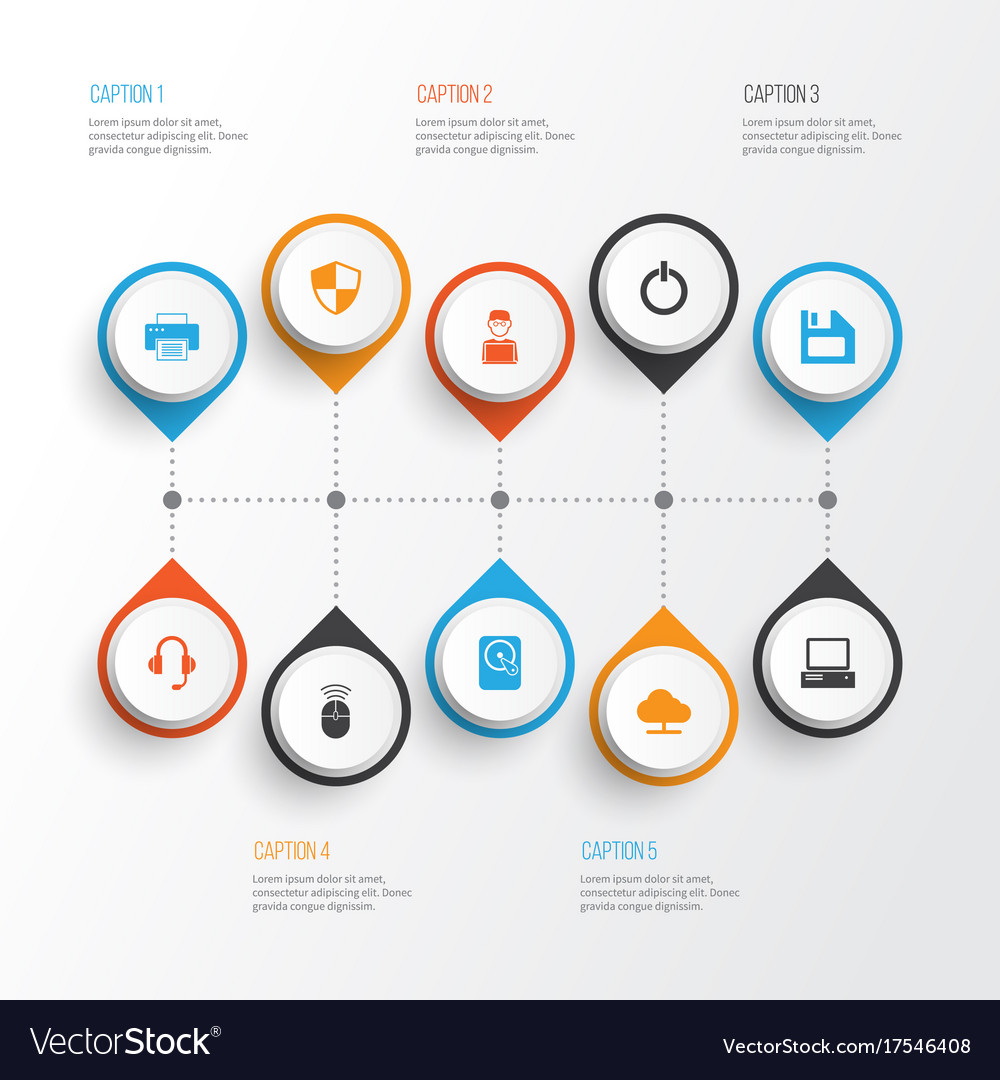 Gadget icons set collection of computer mouse