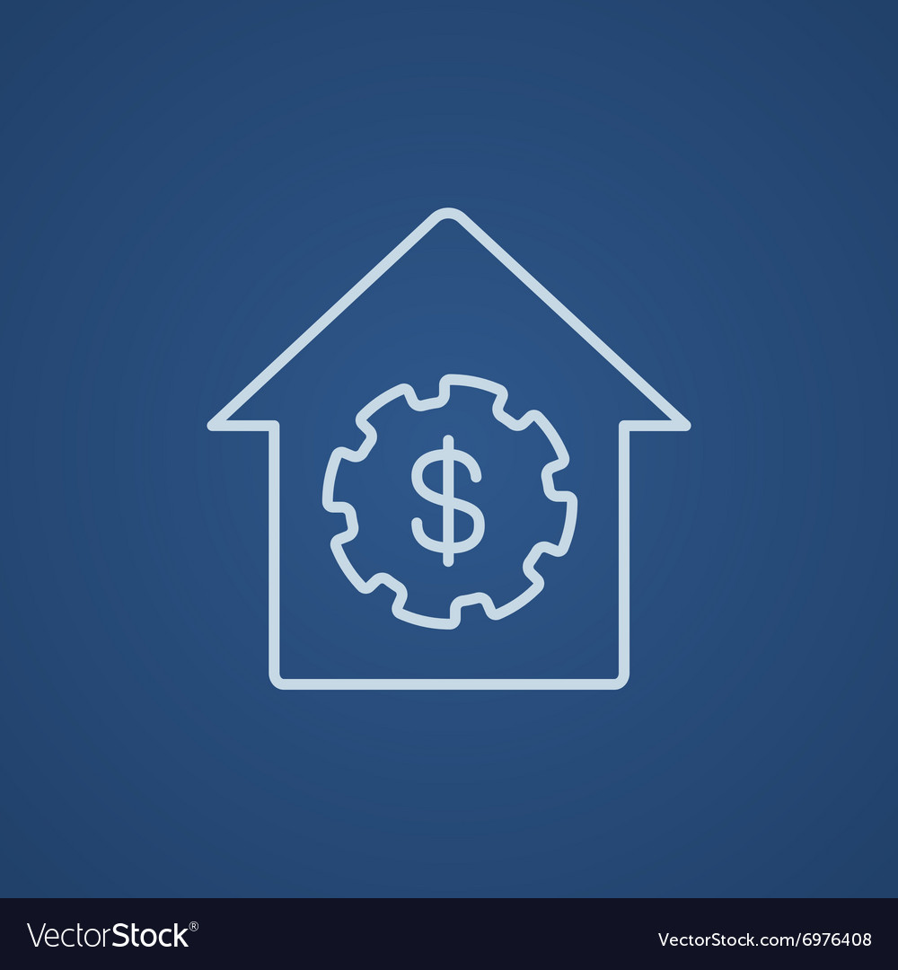 House with dollar symbol line icon