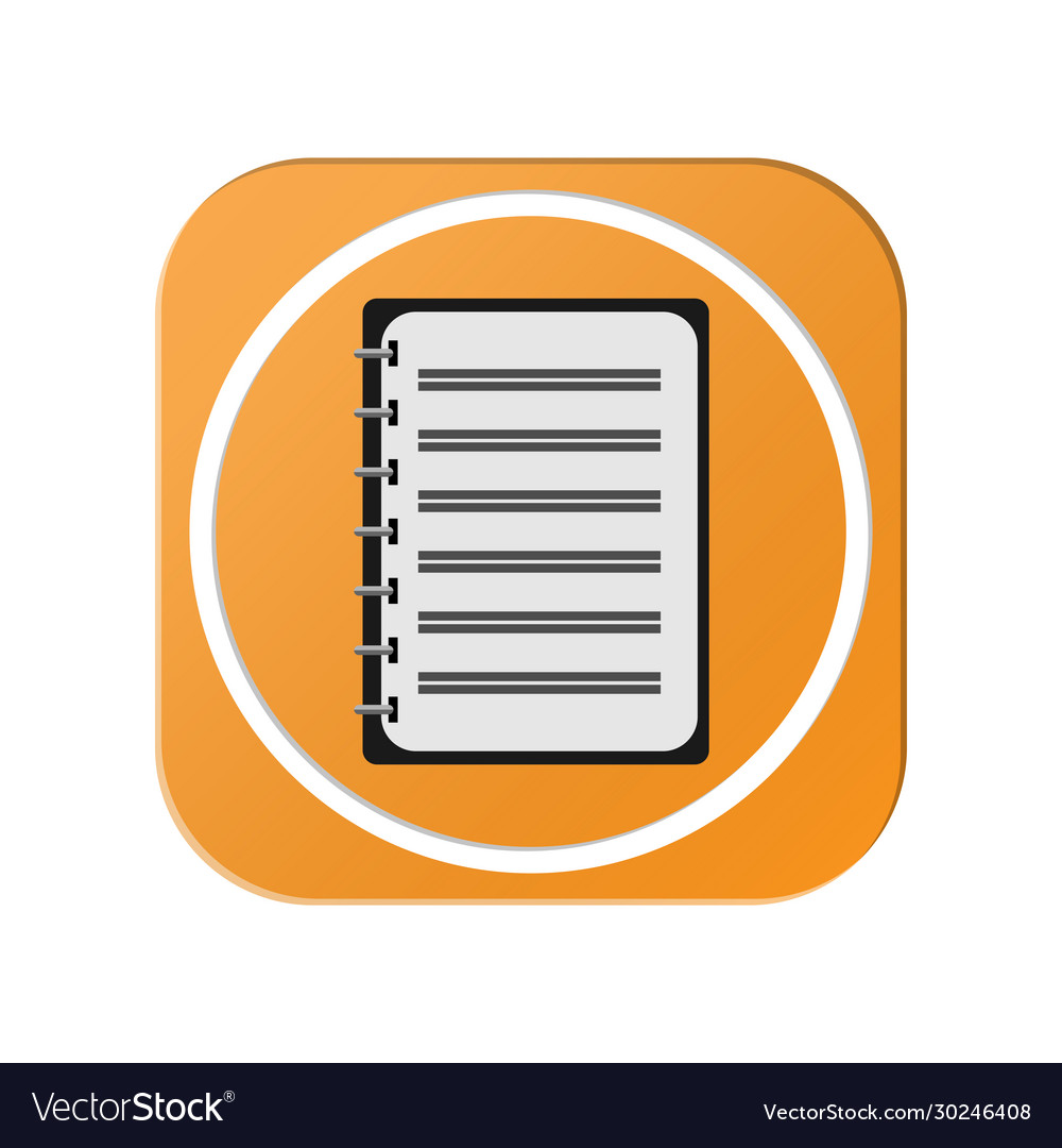 Icon for a notebook or notepad simple design vector image Icon for a notebook or notepad simple design
