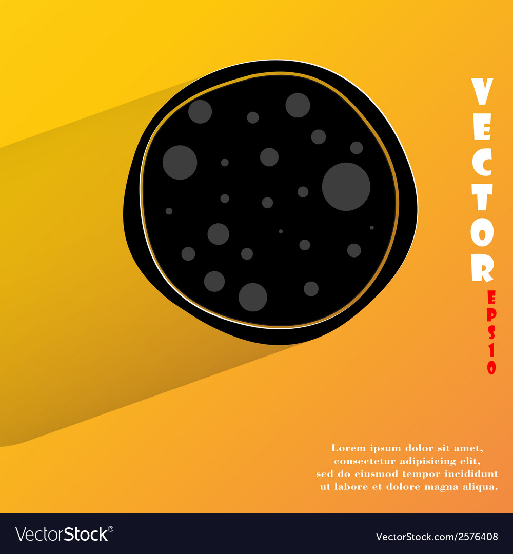Pizza flat modern web button with long shadow