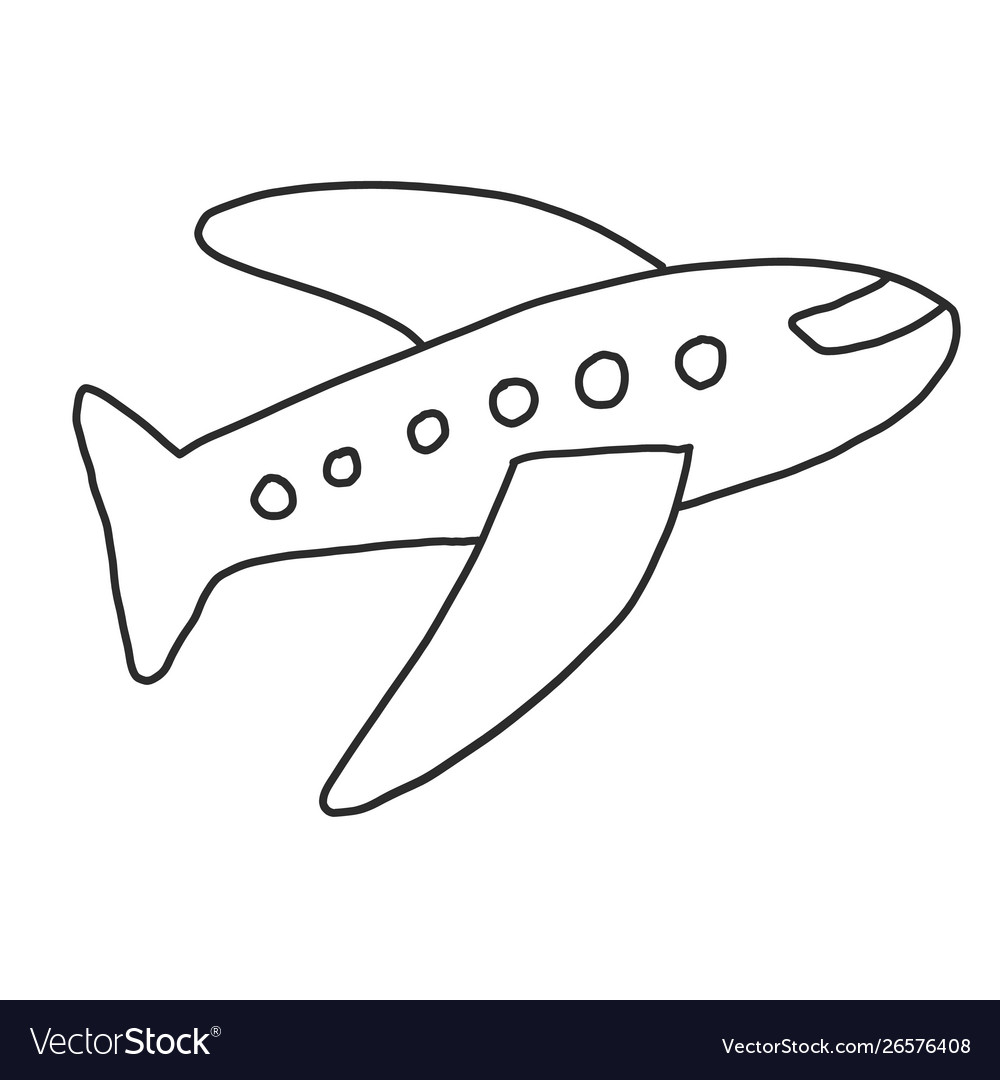 Plane simple on white background Royalty Free Vector Image