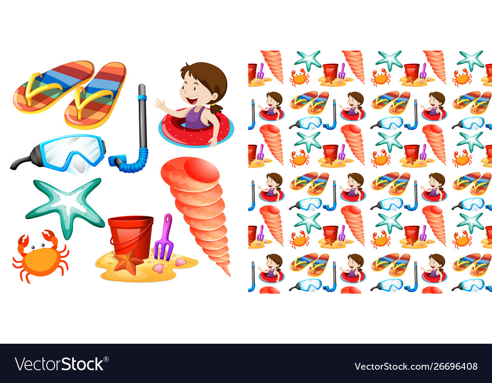 Seamless background design with isolated set vector image Seamless background design with isolated set