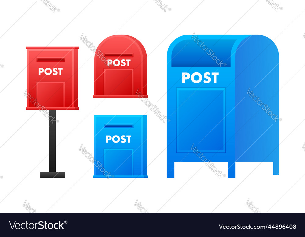 Set mail box post mailbox stock vector image Set mail box post mailbox stock