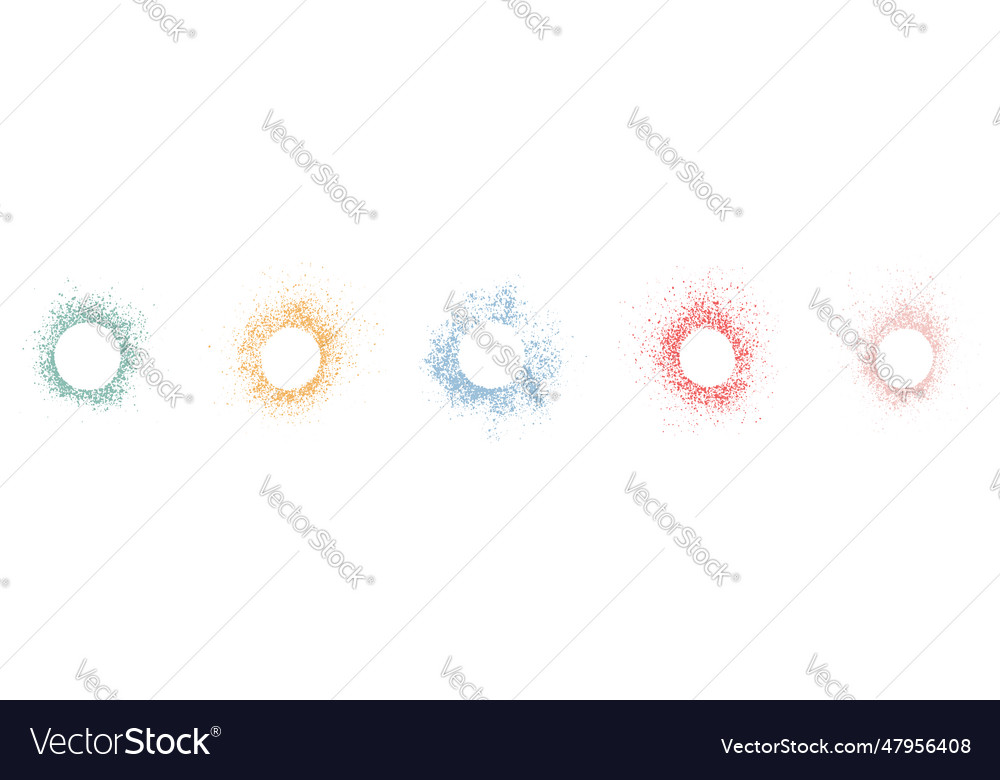 Spray stencil frame set in circle shape color