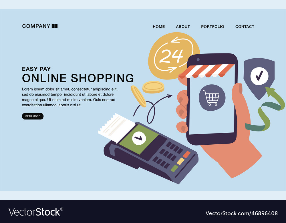 Template design of landing page with concept vector image Template design of landing page with concept