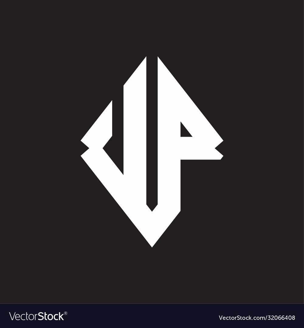 Up logo monogram with sharp square design template