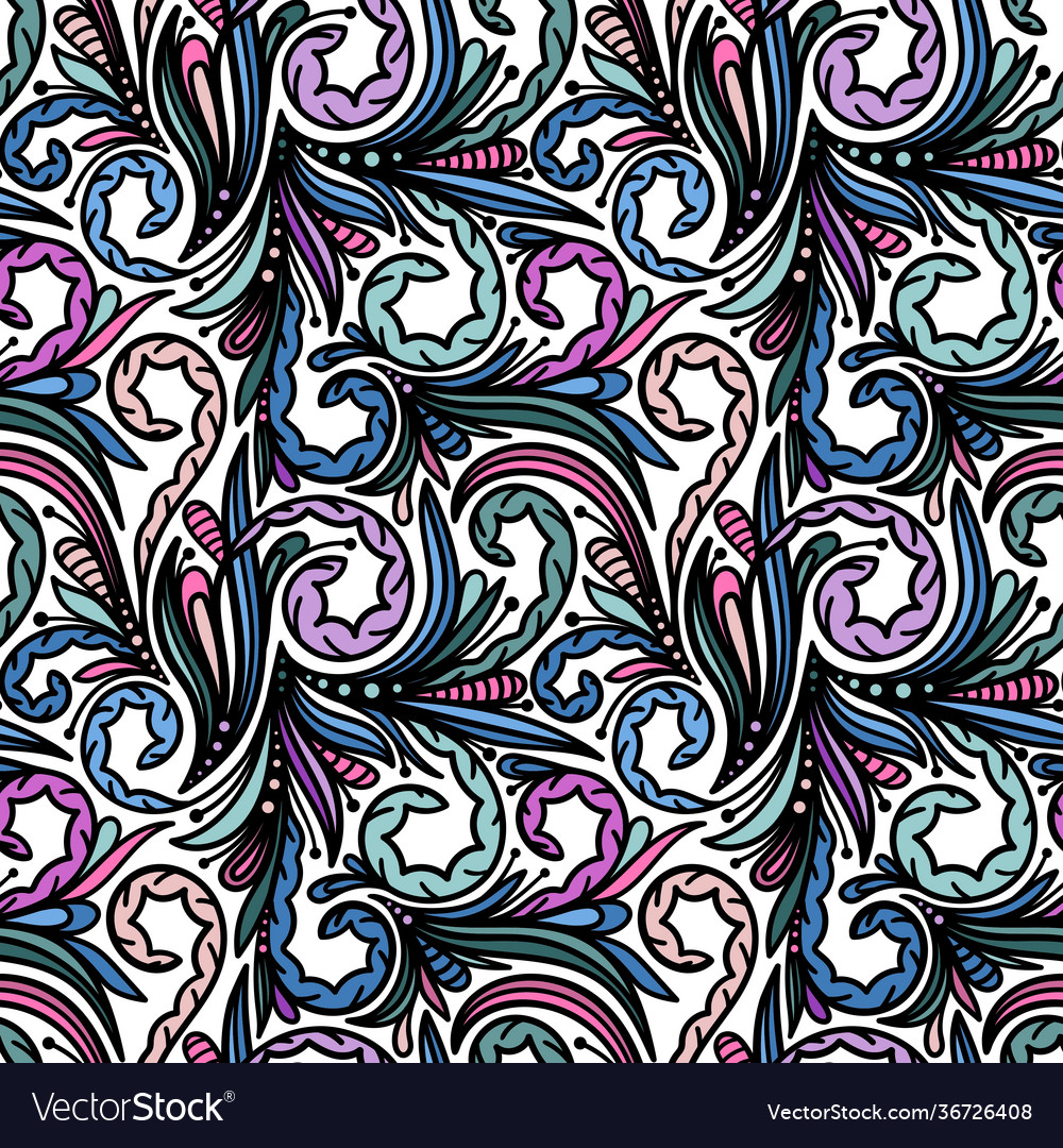 White seamless background with colorful patterns