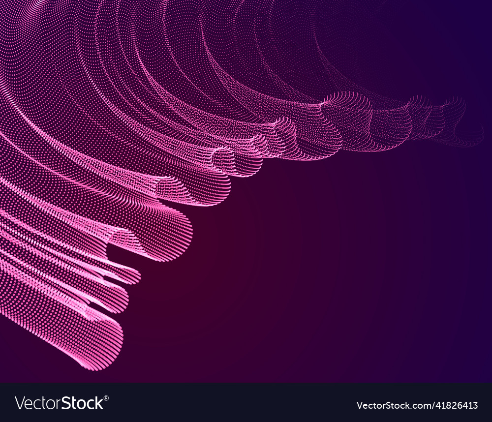 3d magic particles mesh array over dark sound vector image 3d magic particles mesh array over dark sound