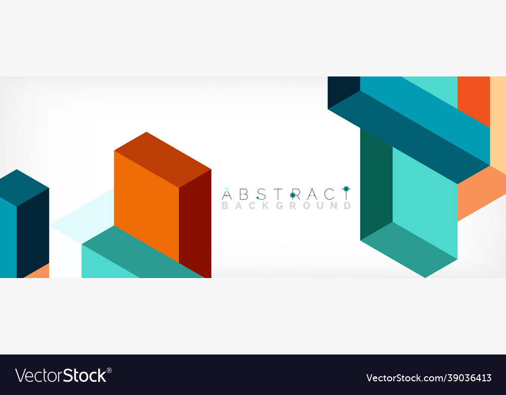 Abstract background 3d cubes cubic elements vector image Abstract background 3d cubes cubic elements