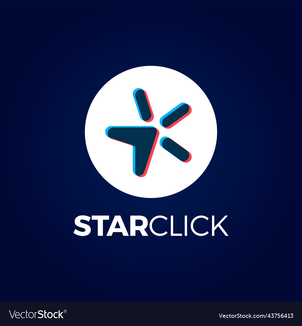 Abstract line style star logo with mouse cursor