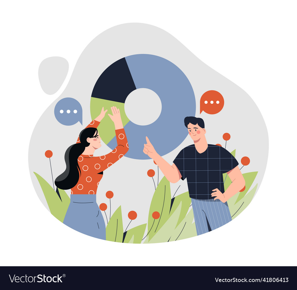 Analyzing data concept vector image Analyzing data concept