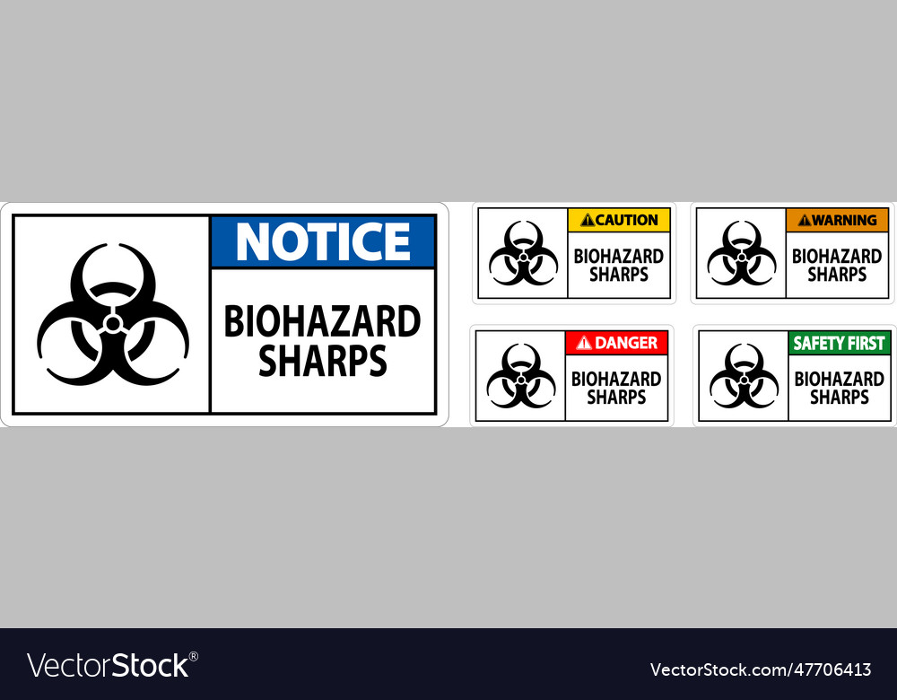 Biohazard label sharps Royalty Free Vector Image