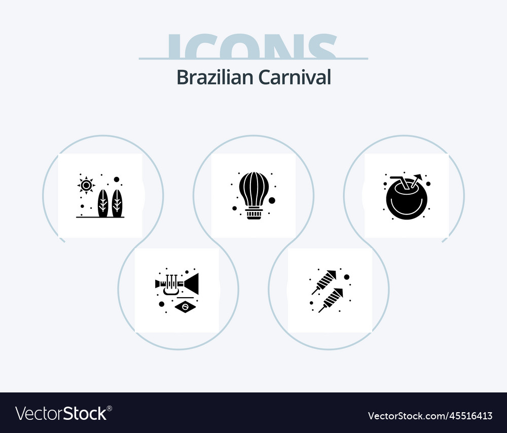 Brasilianische Faschings-Glyphen-Symbol-Pack 5 Design