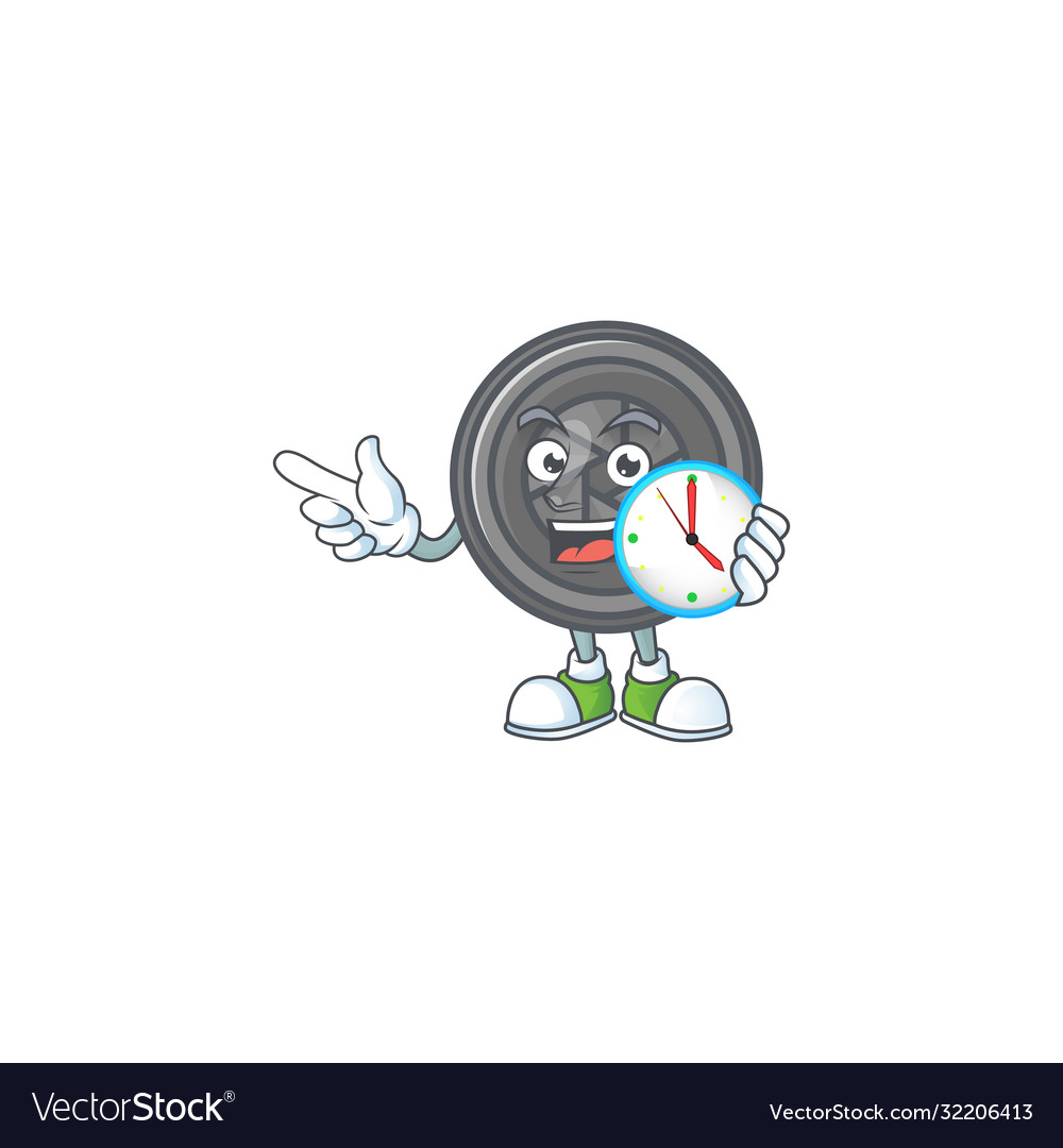 Camera lens cartoon character style with a clock Vector Image Camera lens cartoon character style with a clock Vector Image