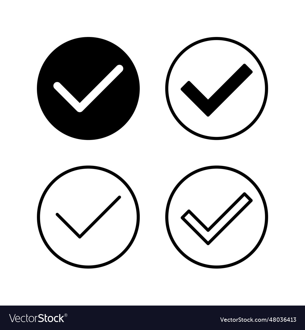 Check icon mark list button vector image Check icon mark list button