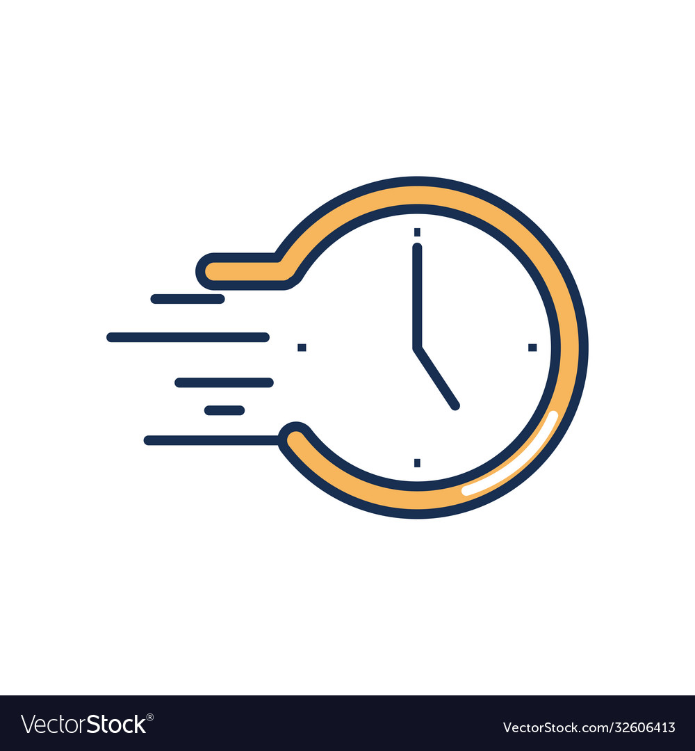 Clock fast icon line fill style