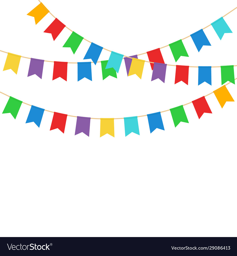 Colored celebration flags Royalty Free Vector Image