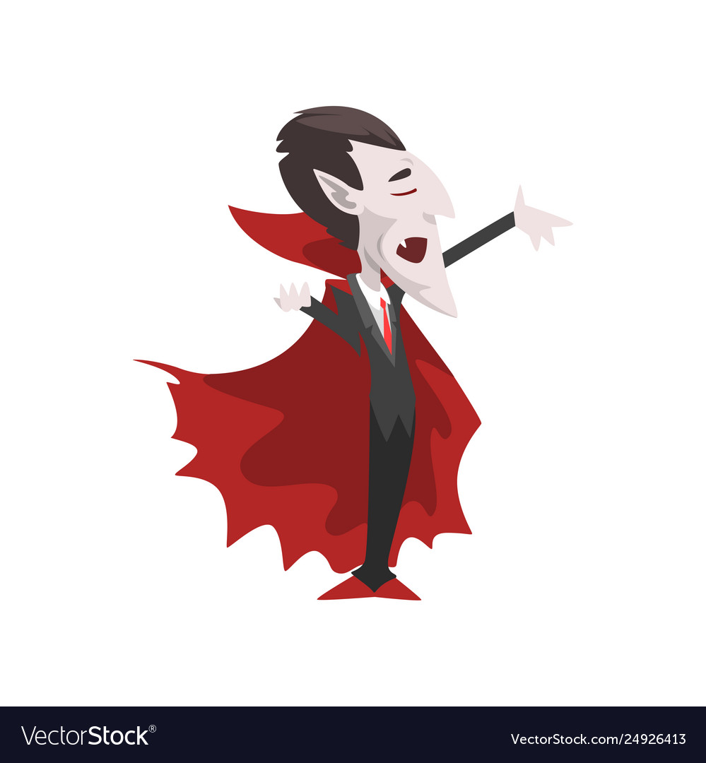 Count dracula vampire cartoon character wearing Vector Image